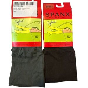 2 Pcs Spanx Topless Legband Free Trouser Socks Plus Size‎ Grey Comfortable New